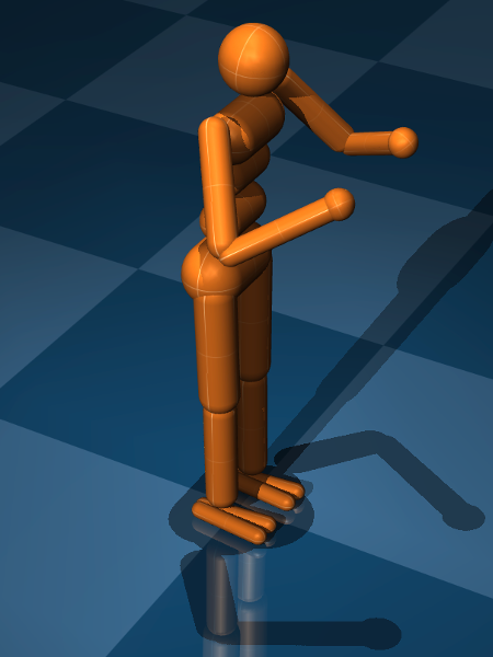 MuJoCo humanoid model in the simulator