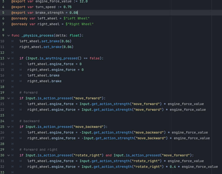 TurtleBot control scheme in the Godot project